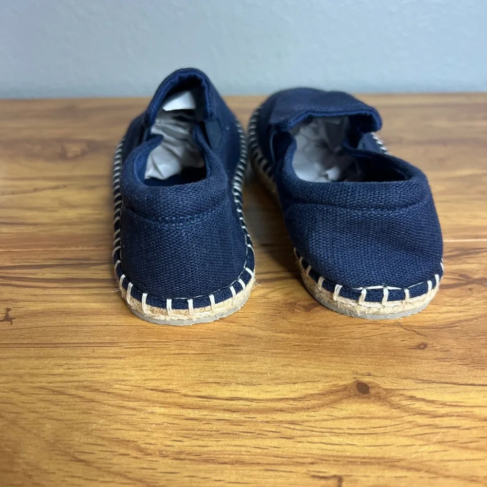 Gymboree Slip-On Shoes Kids Size 3 Navy Blue Espadrille Canvas Flats NEW